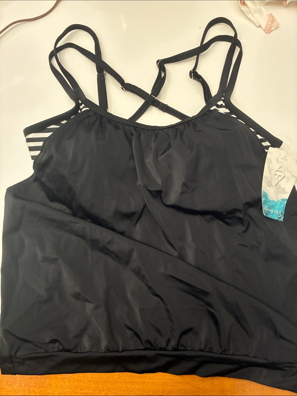 Black Strappy Squatech Tankini